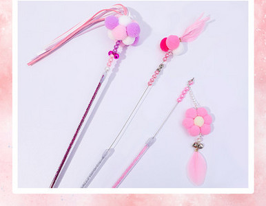 Undiță jucărie cu pandantiv pentru pisici