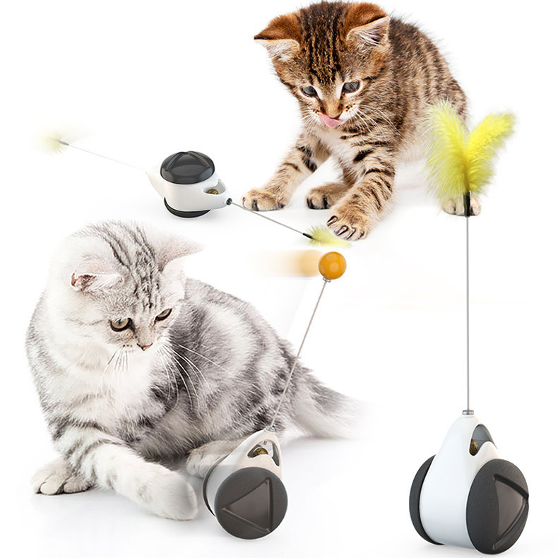 Jucărie pentru pisici cu o minge în diferite culori