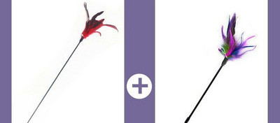 Jucărie pentru pisici cu pene și clopot