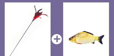 Jucărie pentru pisici cu pene și clopot