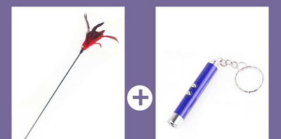 Jucărie pentru pisici cu pene și clopot