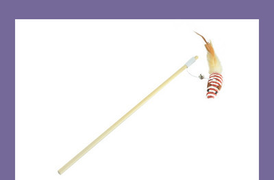 Undiță de pescuit jucărie din lemn pentru pisici