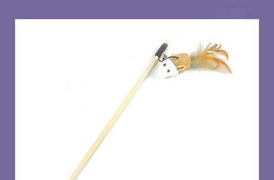 Undiță de pescuit jucărie din lemn pentru pisici