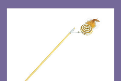 Undiță de pescuit jucărie din lemn pentru pisici