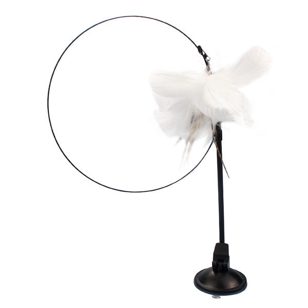 Băț de jucărie pentru pisici cu pene pandantiv