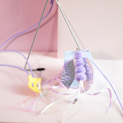 jucărie distractivă pentru pisici tip undiță - mai multe modele