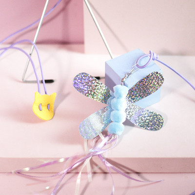 jucărie distractivă pentru pisici tip undiță - mai multe modele