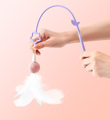 Jucărie distractivă pe un băț pentru o pisică