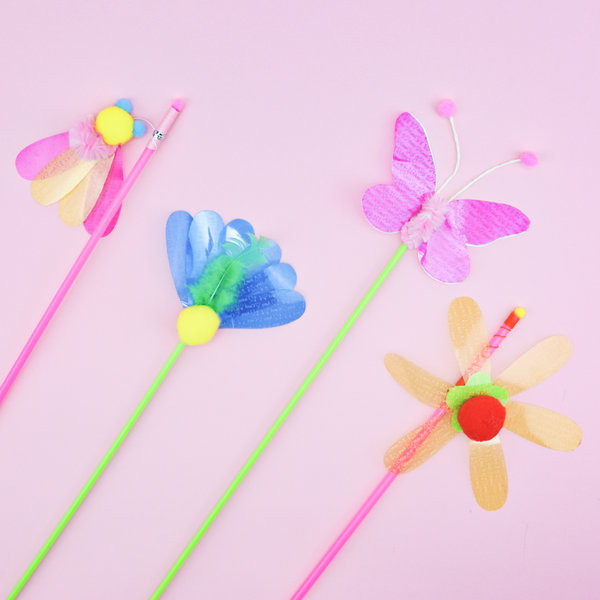 Undiță de pescuit tip jucărie pisică colorată