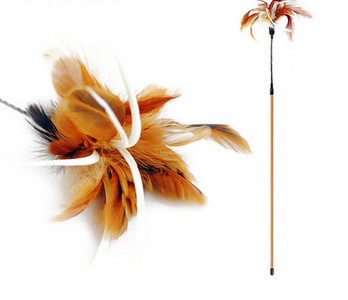 Kassi mängupulk sulgedega