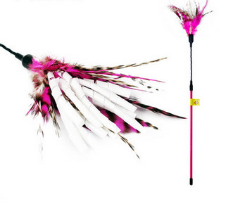 Kassi mängupulk sulgedega