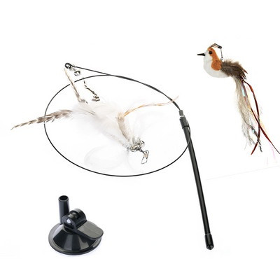 Kaķu rotaļlieta ar spalvu kulonu