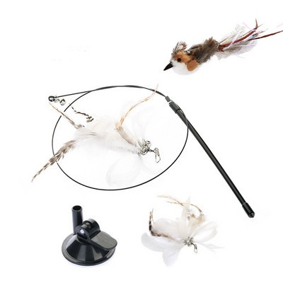 Kaķu rotaļlieta ar spalvu kulonu