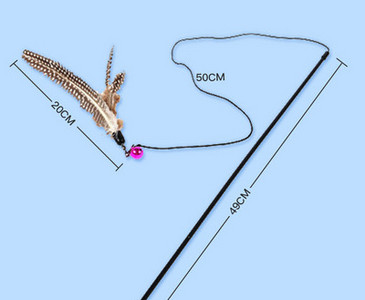 Šipka za mačke s perjem i životinjama