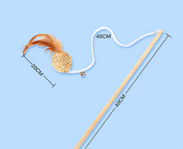 Šipka za mačke s perjem i životinjama