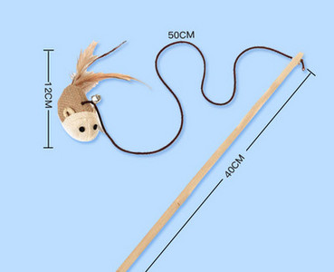 Šipka za mačke s perjem i životinjama