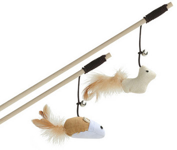 Undiță jucărie pentru pisici