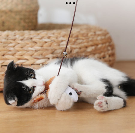 Undiță jucărie pentru pisici