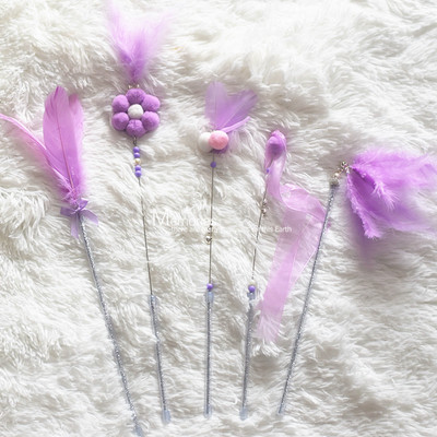 Jucărie pisică cu pene - mai multe modele