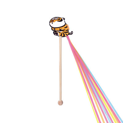 Jucărie din lemn tip undiță pentru pisici