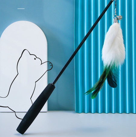 Παιχνίδι καλάμι ψαρέματος για γάτες με φτερό