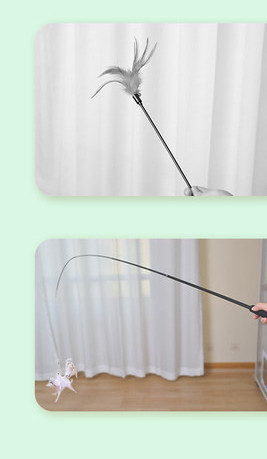 Igračka štap za pecanje s mačjim perjem