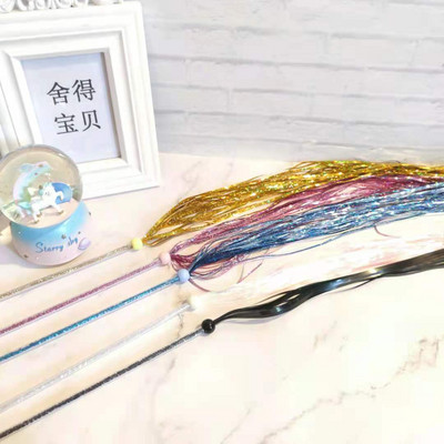 Jucărie pentru pisici cu franjuri și băț strălucitor