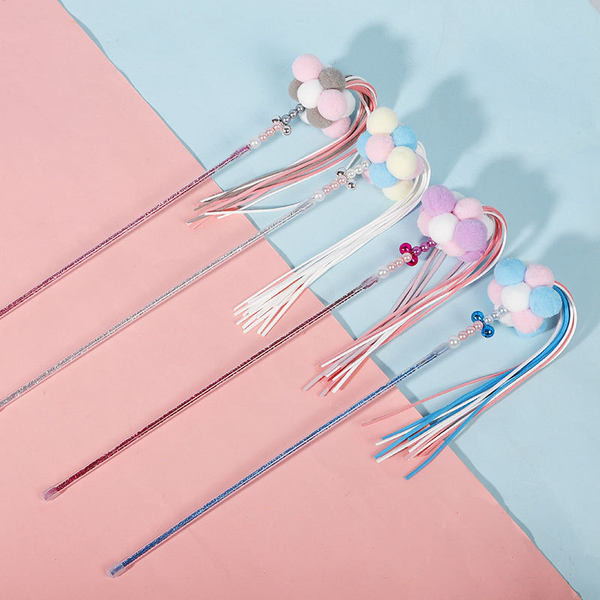 Jucărie pentru pisici cu pene și perle