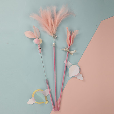 Undița de pescuit tip jucărie pisică - set de trei sau una