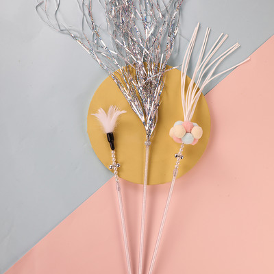 Undița de pescuit tip jucărie pisică - set de trei sau una