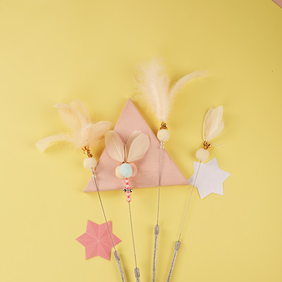 Undița de pescuit tip jucărie pisică - set de trei sau una