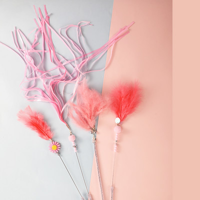 Undița de pescuit tip jucărie pisică - set de trei sau una