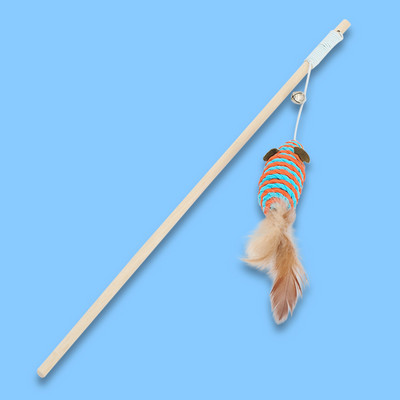 Jucărie pisică cu pene mai multe modele