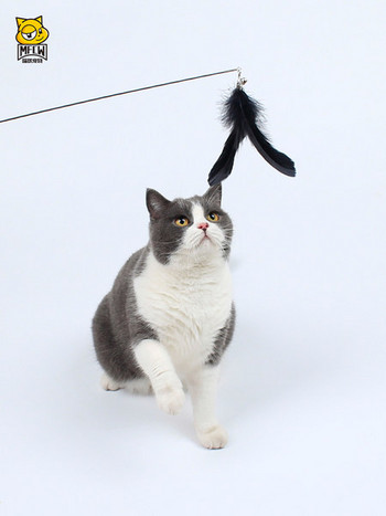 Играчка въдица с перо за котки 