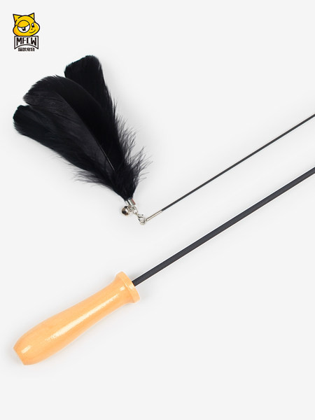 Undiță jucărie cu pană pentru pisici