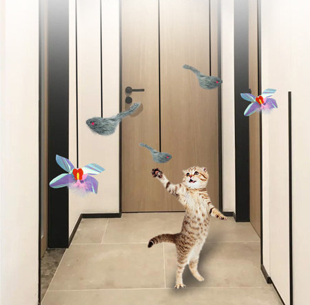 Viseća igračka za mačke s elastičnim užetom