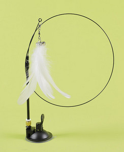 Undiță de pescuit tip jucărie pisică cu suport autoadeziv