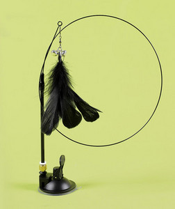 Undiță de pescuit tip jucărie pisică cu suport autoadeziv