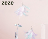 Băț de jucărie cu clopoțel și pene potrivite pentru pisoi