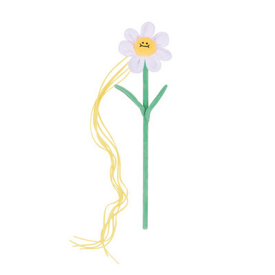 Kačių meškerės žaislas su gėlių pakabuku