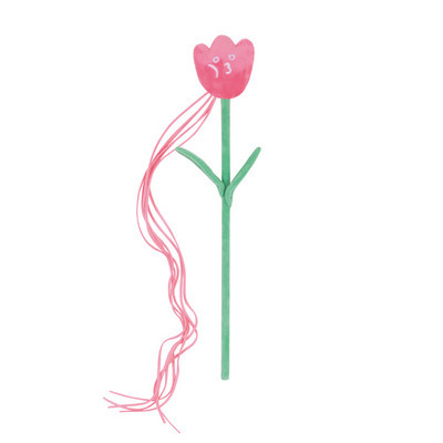 Kačių meškerės žaislas su gėlių pakabuku