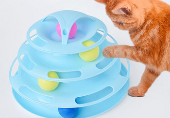 Кръгла пластмасова играчка с топчета за котки