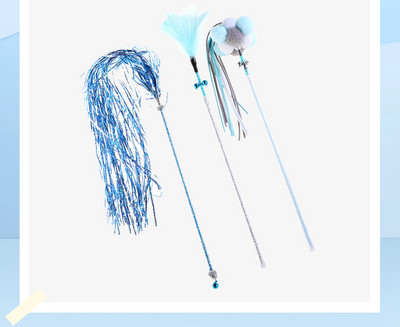 Undiță jucărie pisică - set de 1,3 sau 6 bucăți