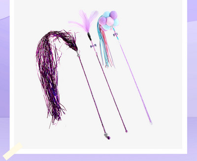 Undiță jucărie pisică - set de 1,3 sau 6 bucăți