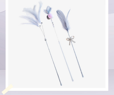 Undiță jucărie pisică - set de 1,3 sau 6 bucăți