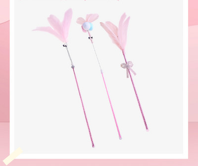 Undiță jucărie pisică - set de 1,3 sau 6 bucăți