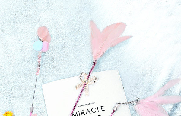 Undiță jucărie pisică - set de 1,3 sau 6 bucăți