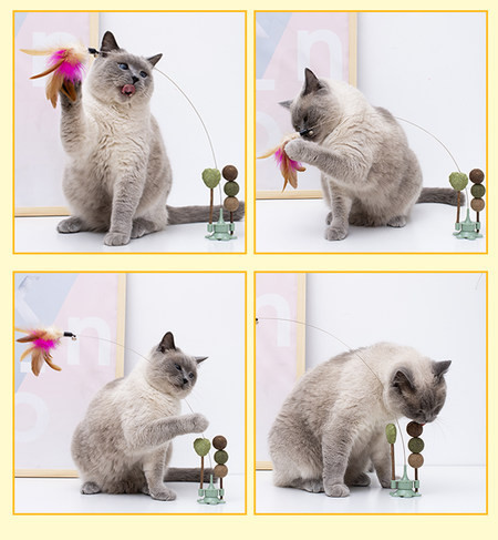 Παιχνίδι γάτας με φτερά και βάση στήριξης