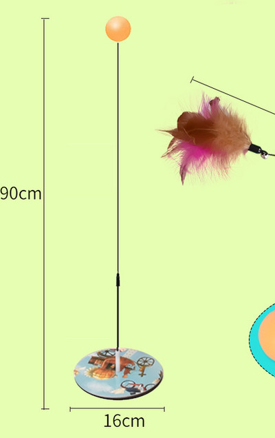 Dugi mačji štap za pecanje s lopticom