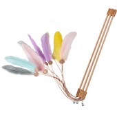 Kaķu rotaļu makšķere ar spalvām